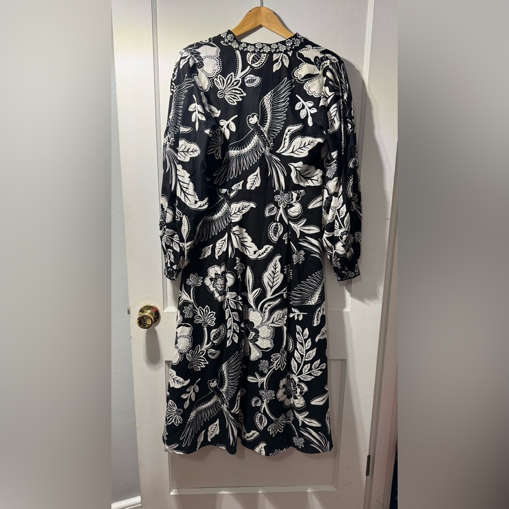 NWT Christian Lacroix Boho Black and White Floral Women's Dress - Picture 9 of 9